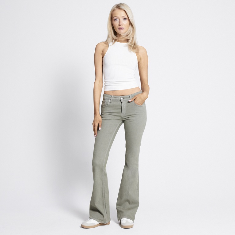 Low waist bootcut jeans "Low Boot" Army Green